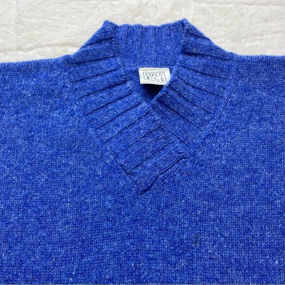 Field Gear Blue 100% Shetland Wool Sweater Size Large - Picture 6 of 10